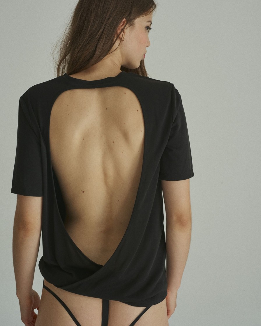 Ready To Wear Livy Tops & Chemises | T-Shirt Log Out Black